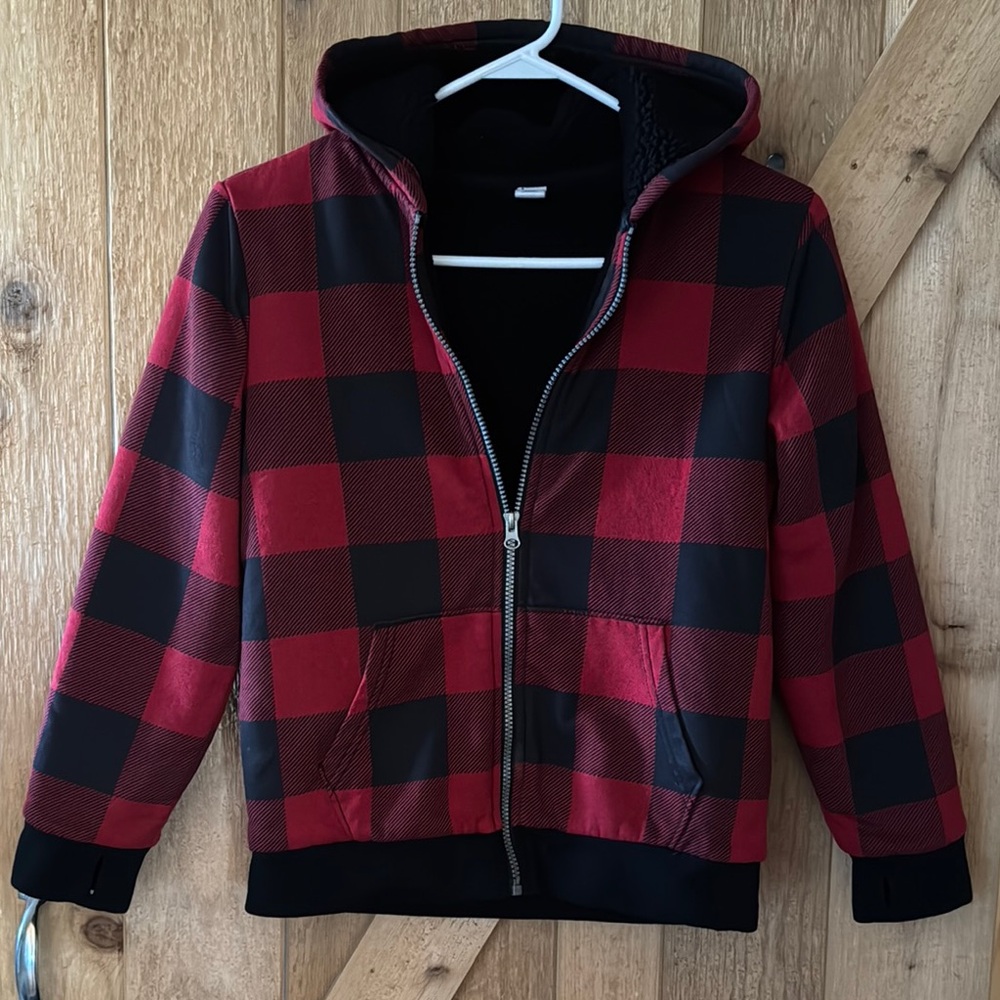 Kids Red and Black Plaid Jacket